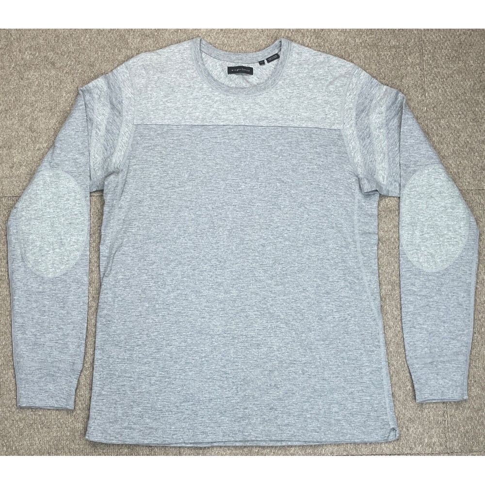Wings + Horns Men's Gray Long Sleeve Crew Neck Sweater Size Medium‎